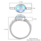 Natürlicher, äthiopischer Welo Opal und Zirkon-Ring, 925 Silber platiniert  - 1,46 ct. image number 7