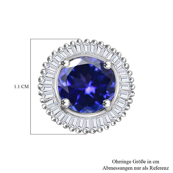 RHAPSODY AAAA Tansanit und VS EF Diamant Ohrringe in 950 Platin - 2,60 ct. image number 6