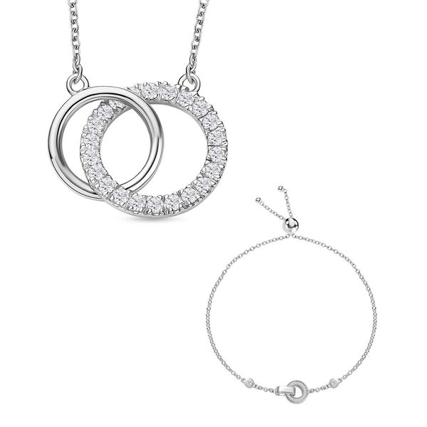 Moissanit Duo: 45cm Halskette und 19cm Armband image number 0