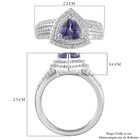 Tansanit und Zirkon-Ring, 925 Silber platiniert  ca. 1,42 ct image number 6