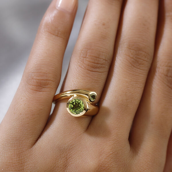 Natürlicher Peridot-Ring, 925 Silber vergoldet  ca. 1,51 ct image number 3