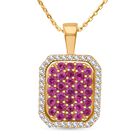 Rosa Saphir Schmuckset 925 Silber Gelbgold Vermeil ca. 1,89 ct.