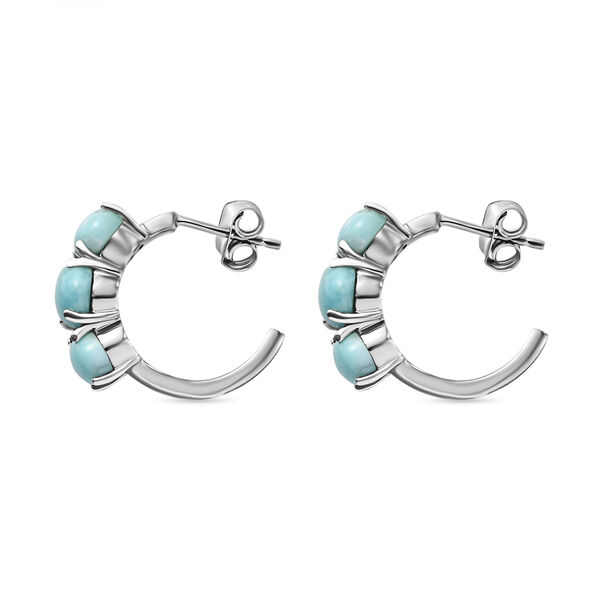 Larimar Creolen, 925 Silber platiniert ca. 6.41 ct image number 4