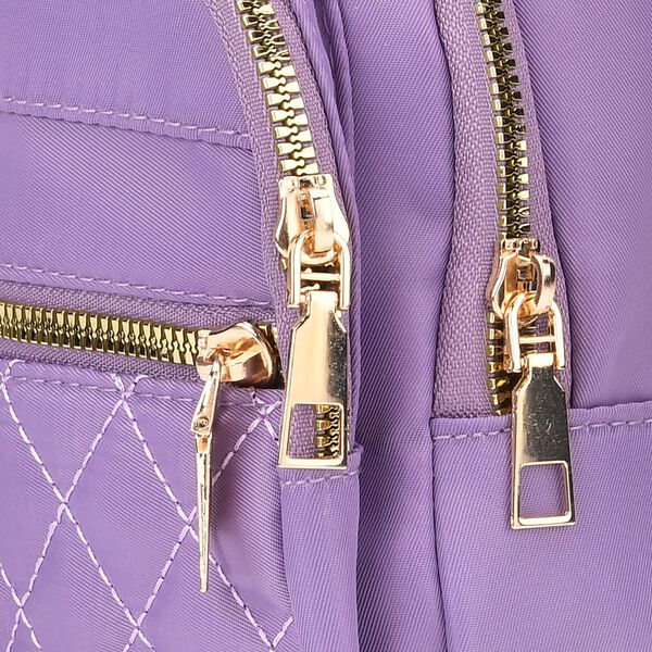 Rucksack mit RFID-Schutz in Steppoptik, 17x7,5x30cm, Lavendel image number 6