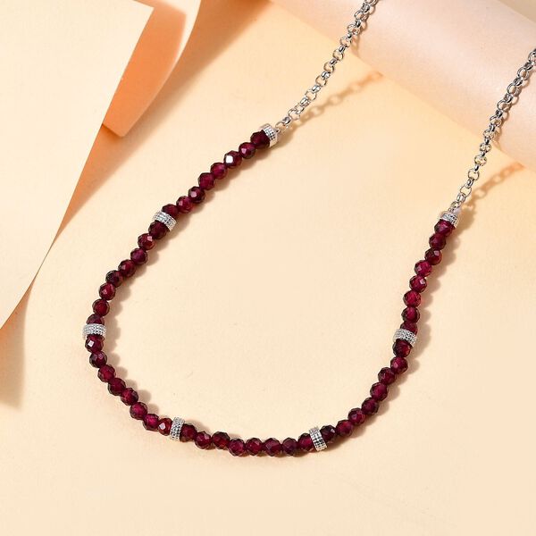 Rote Granat Halskette, 45 cm  20 ct. image number 1