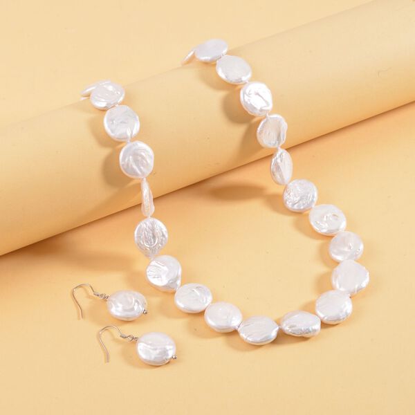 14-16 mm wei&szlig;es Keshi-Perlen-Schmuckset - 283 ct. image number 2