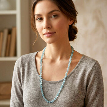 Gr&uuml;ner Apatit Halskette, flexibel, Reiner Edelstahl ca. 160.00 ct