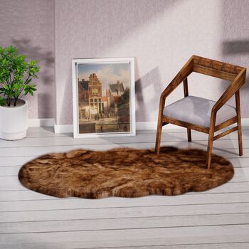 Luxury Edition: Wolkenweicher 2200 GSM Kunstfell Teppich 100x180 cm, braun