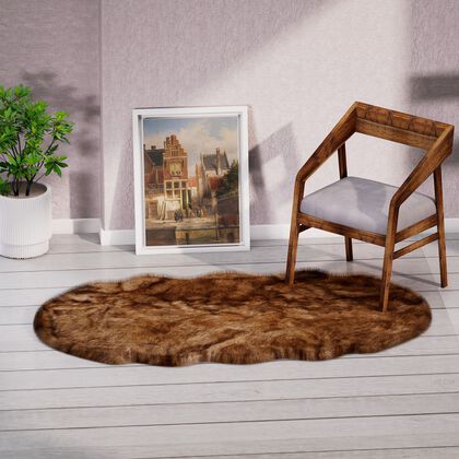 Luxury Edition: Wolkenweicher 2200 GSM Kunstfell Teppich 100x180 cm, braun