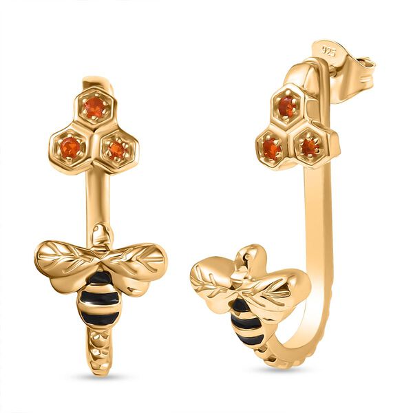 AA Kanchanaburi Blauer Saphir, AAA Mexikanischer Purpurroter Feueropal Ohrringe 925 Silber 750 Gelb Vergoldet ca. 0.24 ct