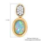 Natürliche, äthiopische Opal und weiße Zirkon-Ohrringe, 925 Silber vergoldet ca. 1,13 ct image number 5