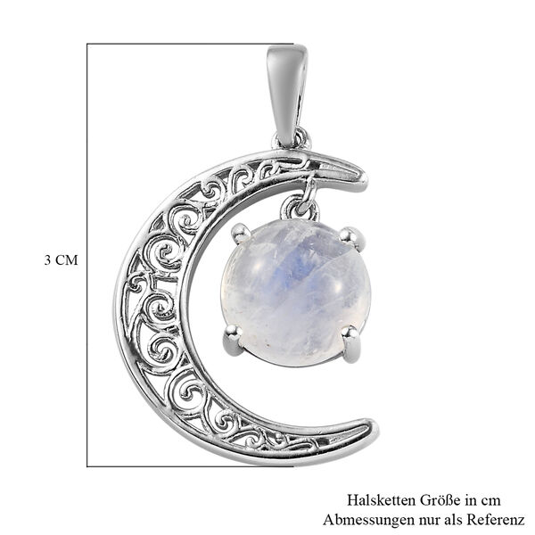 Regenbogen Mondstein-Anh&auml;nger, 925 Silber platiniert, ca. 4,23 ct image number 5