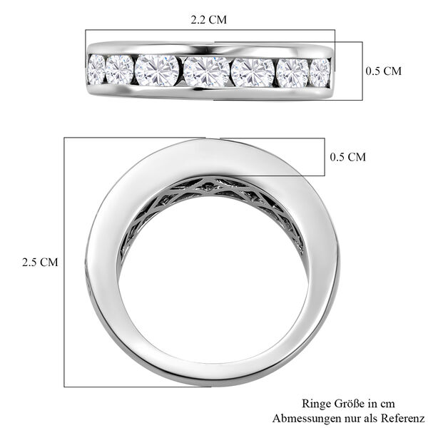 88 Facetten Moissanit-Ring, 925 Silber platiniert  ca. 1,61 ct image number 6