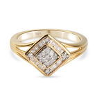 Weißer Diamant P Ring 925 Silber Vermeil YG ca. 0,26 ct. image number 0