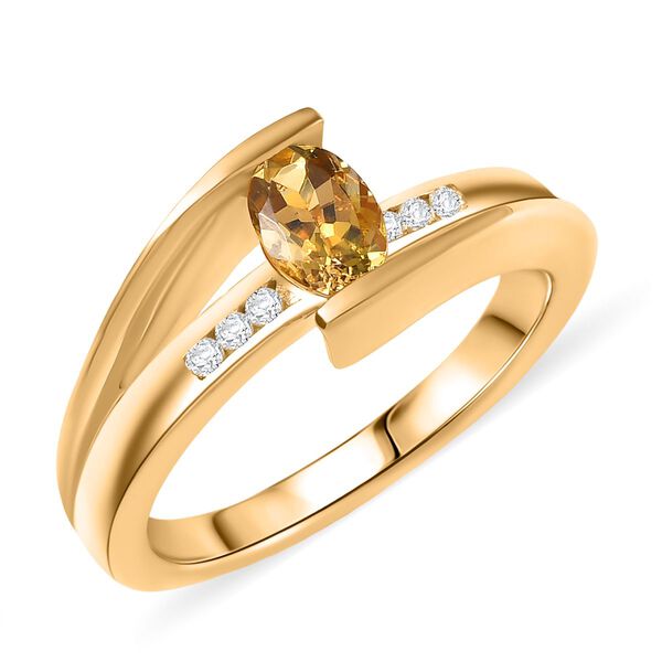 AA Natürlicher goldener Tansanit und Zirkon Ring - 0,53 ct. image number 3