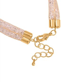 Wei&szlig;er Kristall Armband ca. 20 cm Reines Messing