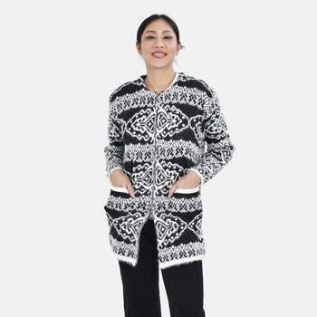 Unisize Cardigan, schwarz wei&szlig; gestreift
