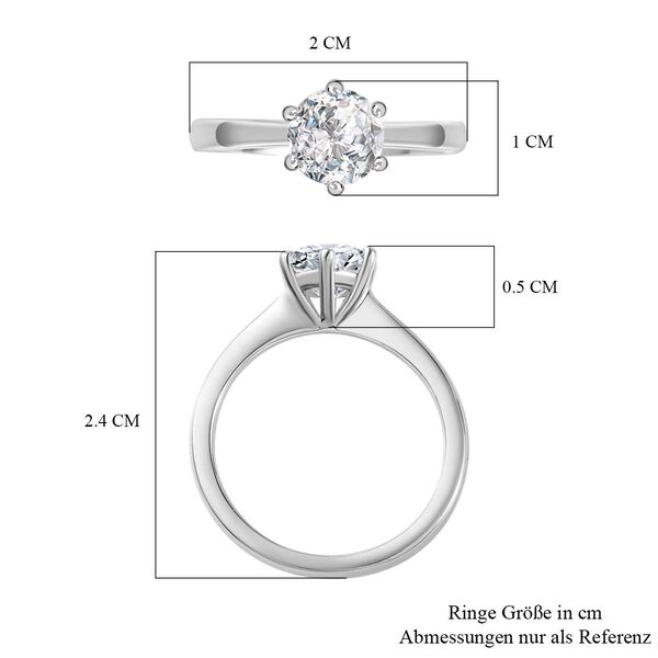 100 Facetten Moissanit Ring, 925 Silber rhodiniert - 1,01 ct. image number 7