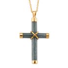 Natürlicher Olmek Jadeit Anhänger mit kettte, 925 Silber vergoldet ca. 15,00 ct.