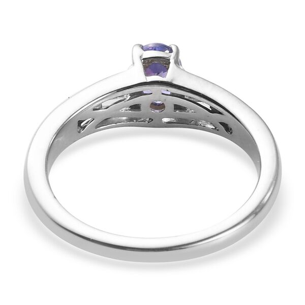 Tansanit und Zirkon Ring 925 Silber Platin-&Uuml;berzug image number 6