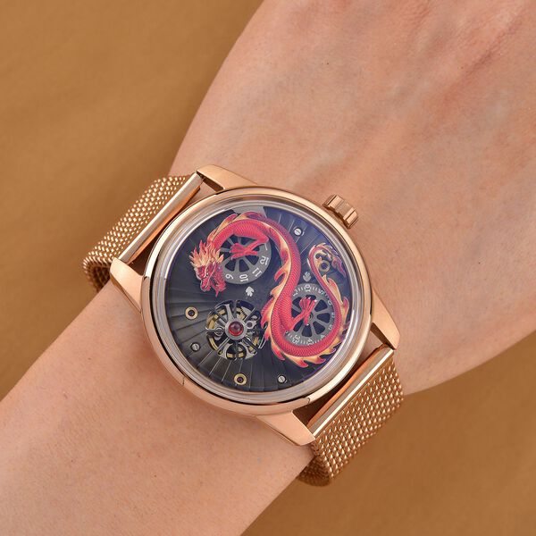 WILLIAM HUNT LIMITIERTE EDITION - Drachen Uhr Seiko Automatik Uhrwerk, 21 Jeweils, Saphir Mineralglas, 5 ATM Wasserdicht, Edelstahl image number 2