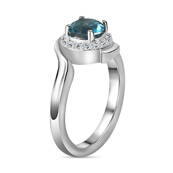 London Blau Topas und Zirkon Ring, ca. 1,29 ct image number 5