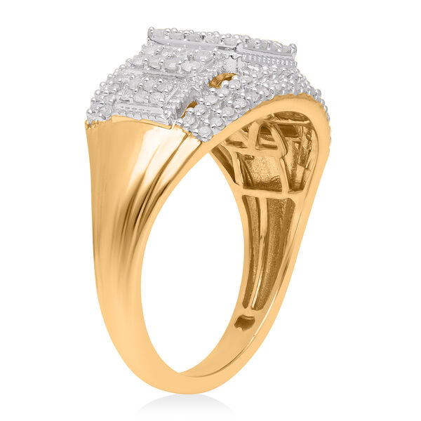 Wei&szlig;er Diamant Ring, 925 Silber Gelbgold Vermeil, (Gr&ouml;&szlig;e 16.00) ca. 1.00 ct image number 4