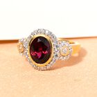 Rhodolith Granat und Zirkon Ring 925 Silber vergoldet  ca. 2,99 ct image number 1