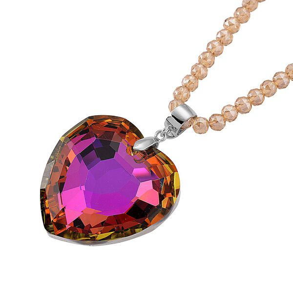Oranger magischer Farb-Kristall Anh&auml;nger mit Kette ca. 60 cm + 5 cm Extender image number 3