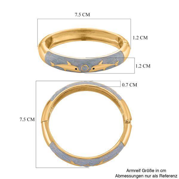Emaille-Armreif mit Fischmotiv, Hellblau, ca. 18,5 cm image number 7