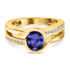 Tansanit und Zirkon-Ring - 1,30 ct.