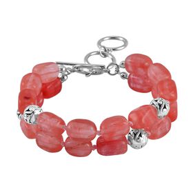 Doppellagiges Kirsche Quarz-Armband, 18 cm - 200 ct.
