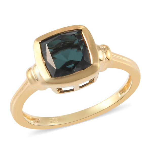 Alexandrit Triplett Quarz Solitär Ring 925 Silber vergoldet image number 4