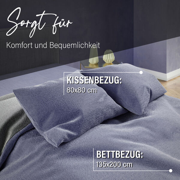 Leonardo Vicenti - Supersoft-Bettw&auml;sche- 2tlg. Set, marineblau image number 3