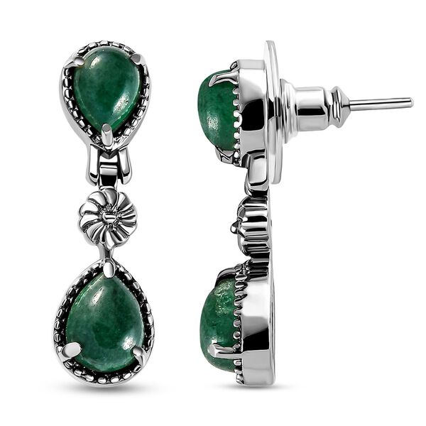 Grüne Aventurin-Ohrringe, Edelstahl ca. 5.02 ct image number 4