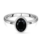 Schwarzer Spinell Ring, 925 Silber (Gr&ouml;&szlig;e 16.00) ca. 1,62 ct