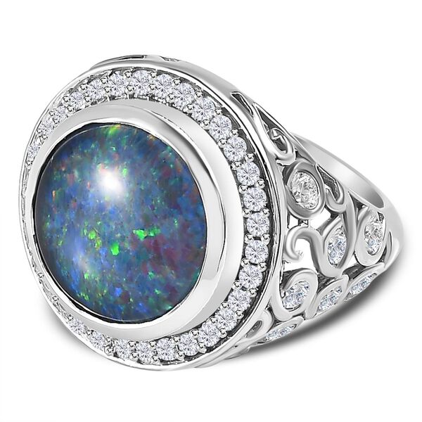 Boulder Opal and Zirkon Ring- 10,50 ct. image number 0