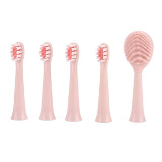 Ersatzköpfe-Set mit 4 Zahnbürstenköpfen und 1 Zungenreiniger, 5-teilig, Pink Ersatzköpfe-Set mit 4 Zahnbürstenköpfen und 1 Zungenreiniger, 5-teilig, Pink