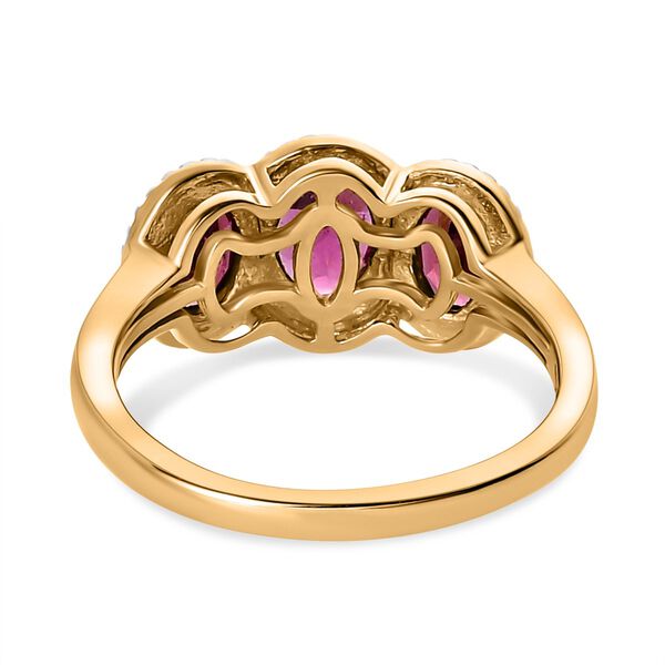 Rhodolith Granat-Ring, 925 Silber vergoldet (Gr&ouml;&szlig;e 17.00) ca. 1.94 ct image number 5