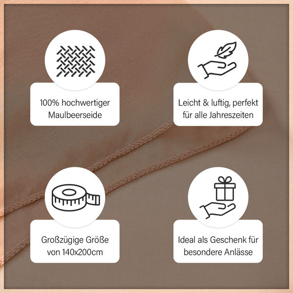 LA MAREY – Chiffon Schal aus Maulbeerseide, beige image number 4