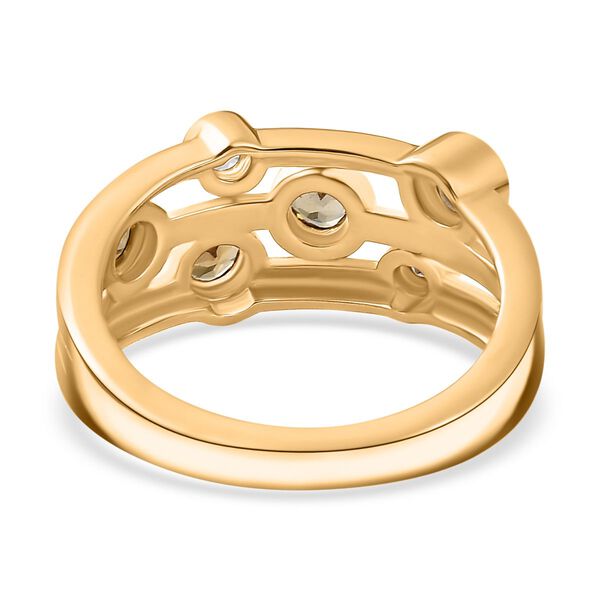AA Natürlicher goldener Tansanit, Weißer Zirkon Ring, 925 Silber, 750 Gelbgold Vermeil (Größe 20.00), ca. 0.55 ct image number 6