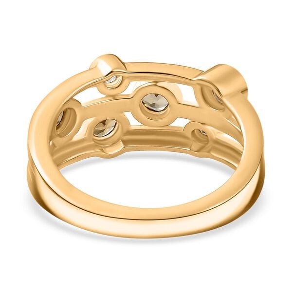 AA Natürlicher goldener Tansanit, Weißer Zirkon Ring, 925 Silber, 750 Gelbgold Vermeil (Größe 20.00), ca. 0.55 ct image number 6