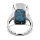 Blaues Türkis Ring, Edelstahl (Größe 18.00) ca. 12.13 ct image number 5