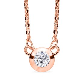 LUXURIANT DIAMANT - Lab Grown Diamant SI-GH Halskette ca. 45 cm 925 Silber 750 Roségold Vermeil ca. 0.19 ct