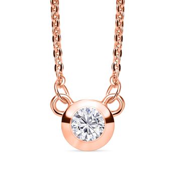 LUXURIANT SI-GH Labor Diamant 45cm Halskette, 925 Silber 750 Ros&eacute;gold Vermeil - 0,19 ct.