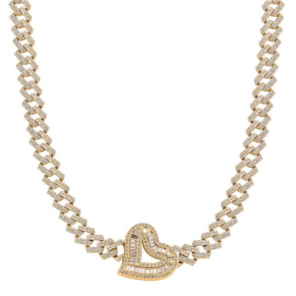 Weißer Kristall Halskette ca. 50 cm Std Gelb image number 0