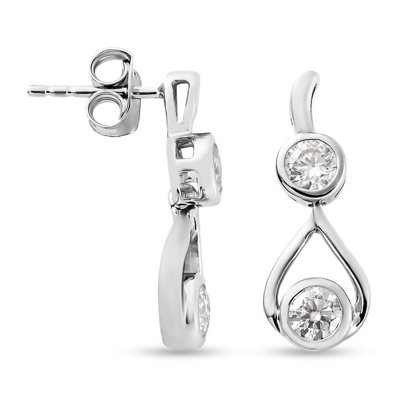 88 Facetten Moissanit-Ohrringe, 925 Silber platiniert ca. 0.90 ct image number 4