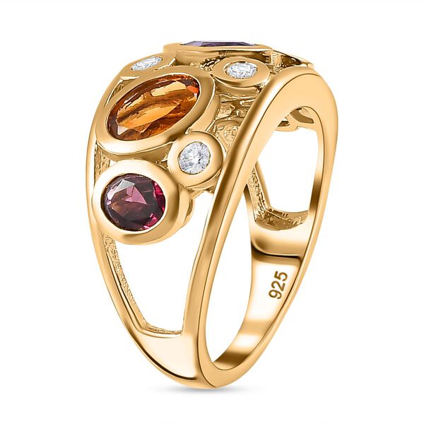Afrikanischer Amethyst, Madeira Citrin Ring 925 Silber 750 Gelbgold Vermeil (Gr&ouml;&szlig;e 17.00) ca. 2,53 ct image number 5