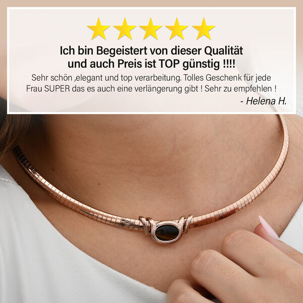 EVER TRUE schlichte Solitär-Edelstein-Halskette in Roségoldton image number 5