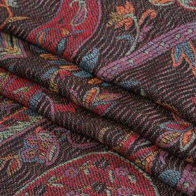 Schal mit Quasten und Paisleymuster, 70x180 cm, Dunkelrot